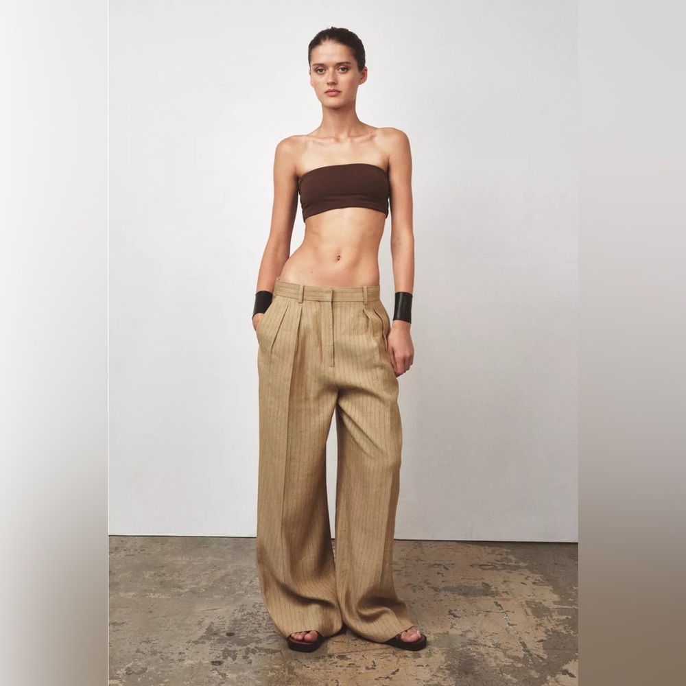 Zara Collection Linen Stripe Pants